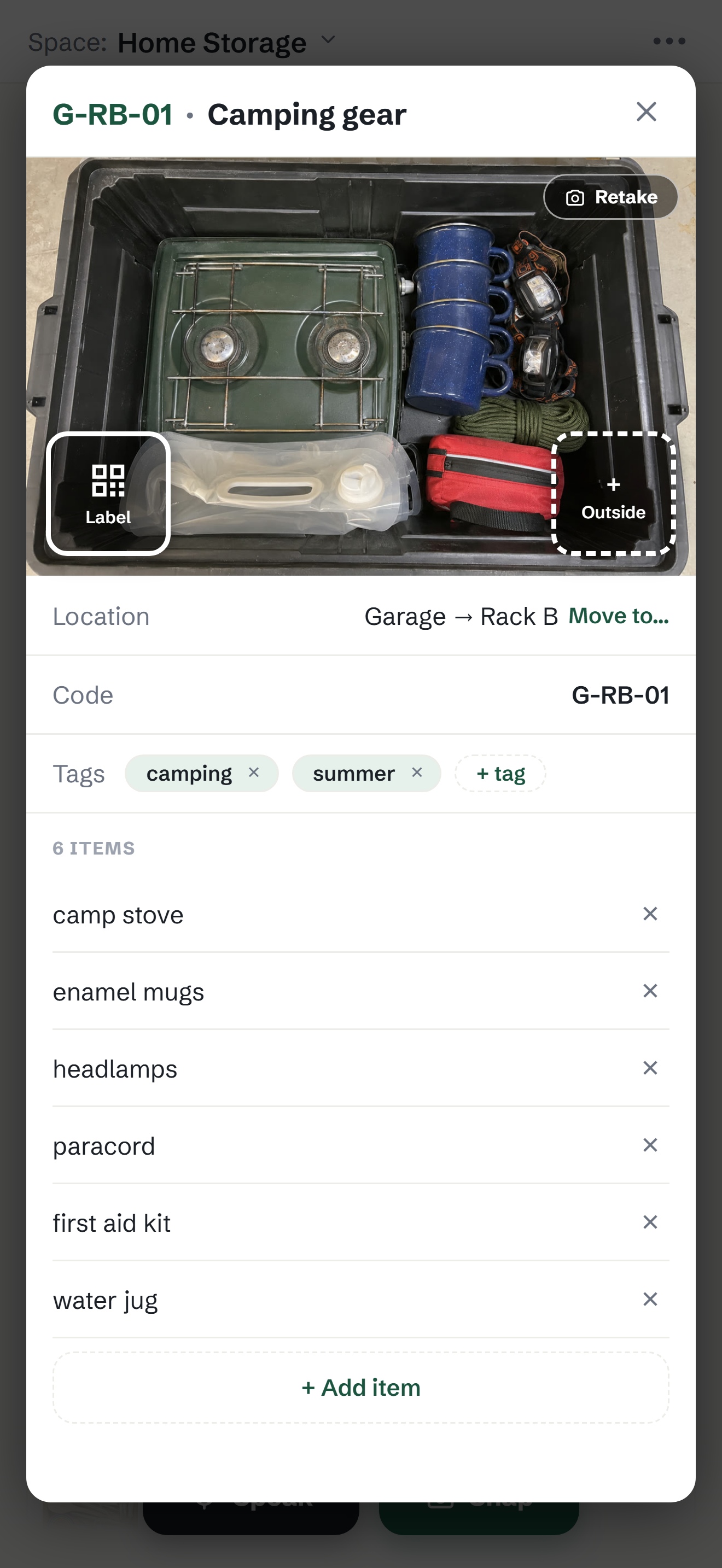 Camping gear