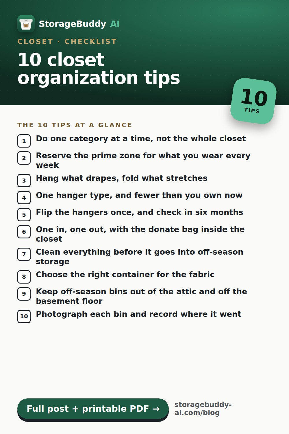 Checklist pin