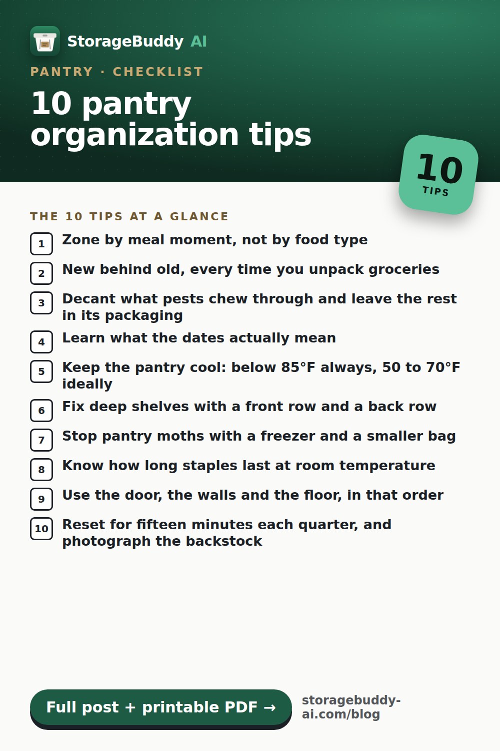 Checklist pin